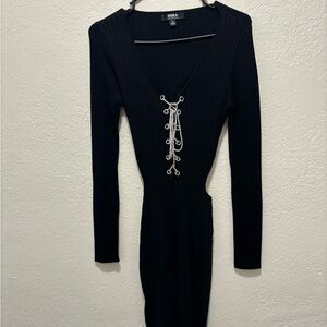 Zara Black Lace-Up Dress